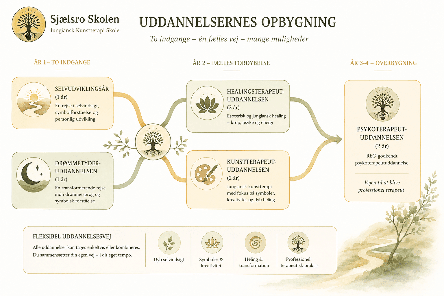 Uddannelsens opbygning Overblik over terapeut uddannelser